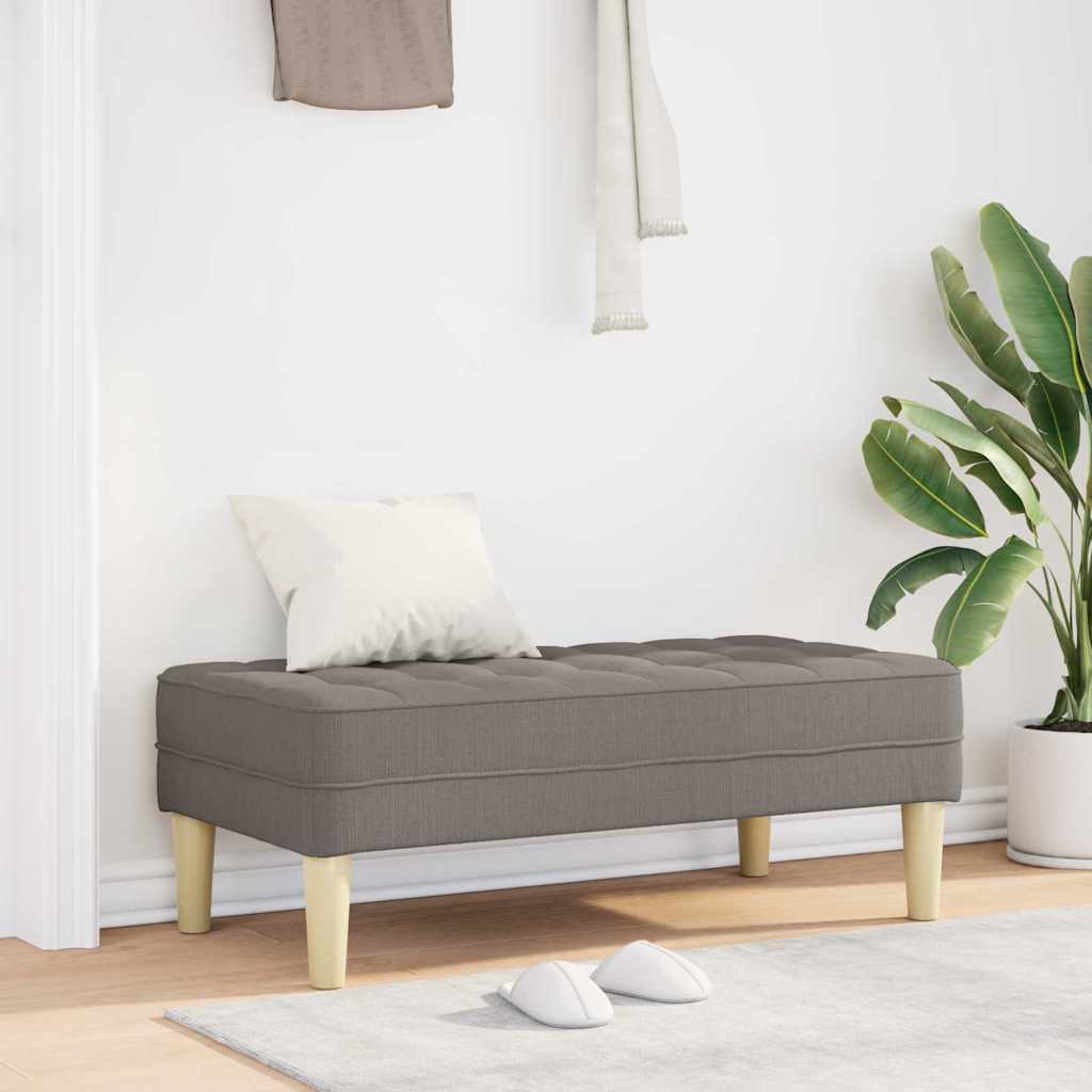 Bench with Cushion Taupe 113 x 57 x 39 cm Fabric