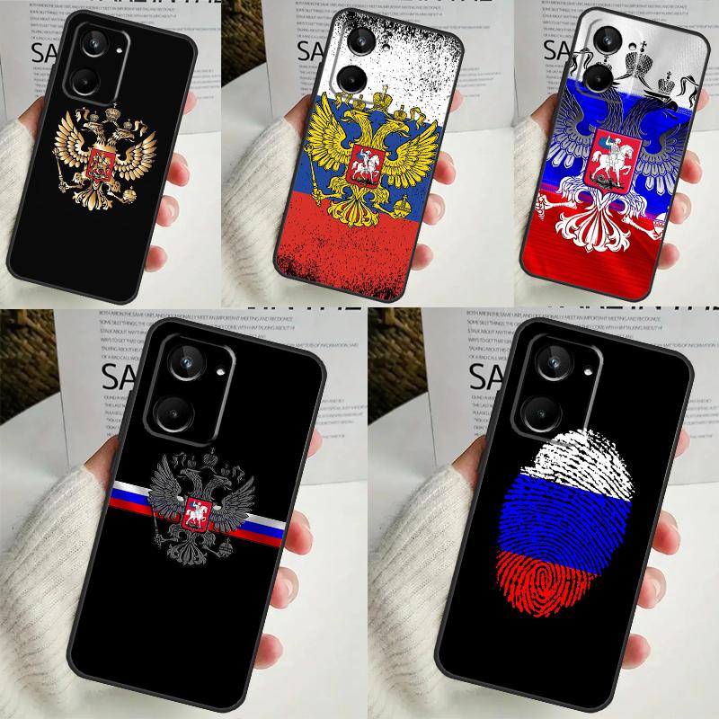 Чехол с российским флагом для Realme C67 C55 C53 C51 C35 C33 C31 C30 C25s C21Y GT Neo 5 GT5 9 10 11 12 Pro Plus