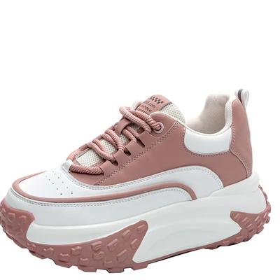 Модные женские кроссовки из натуральной кожи высотой 7 см на танкетке, дышащие, женские, повседневные, высокого бренда, разноцветные