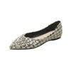 Plus Size 35-43 Women Rhinestone Ballet Shoes Summer Glitter Flats Ladies Dress Pointed Toe Loafers Ladies Soft Soled Moccasins
