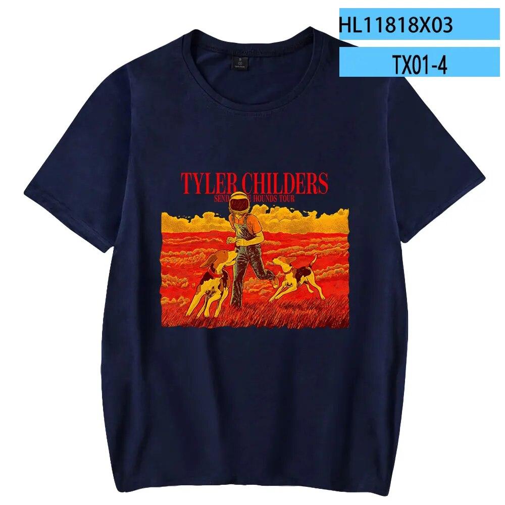 Tyler Childers Merch 2023 Футболка Send in the Hounds Tour Футболка унисекс с круглым вырезом с короткими рукавами Женская футболка унисекс Модная одежда унисекс