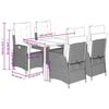 VidaXL Ensemble à Manger de Jardin avec Coussins 5 pcs, Table et Chaises avec Dossier Réglable, Meubles d'Extérieur, 3213207