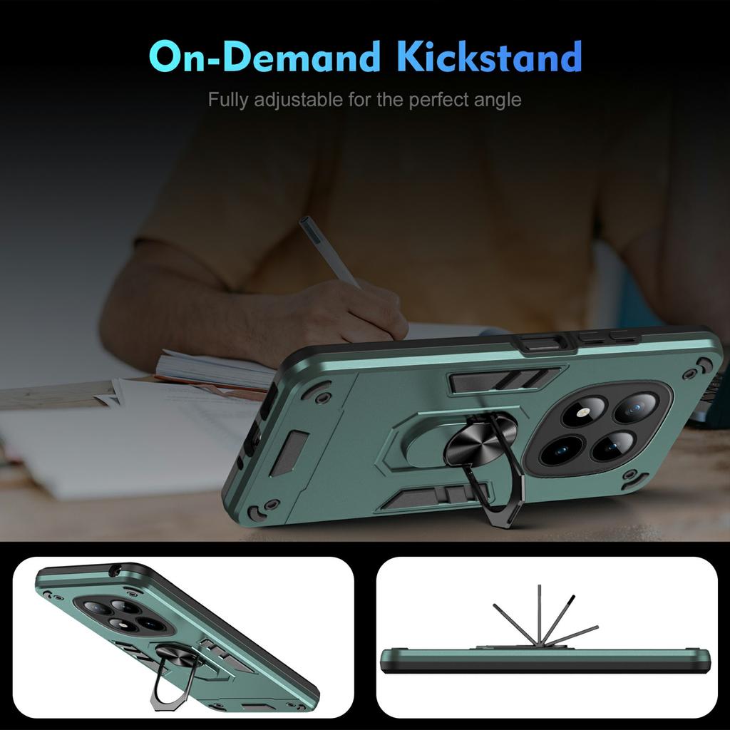 For Xiaomi Poco M8 Pro 5G/Redmi Note 15 Pro+ 5G (Global) Case PC + TPU Drop Defend Phone Cover with Ring Kickstand