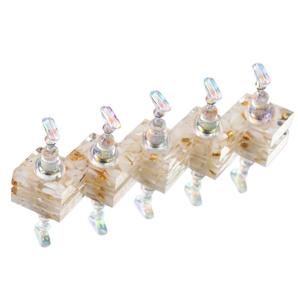 Многоразовая акриловая подставка для накладных ногтей Квадратное/Круглое основание Набор для демонстрации типсов для ногтей DIY Роспись