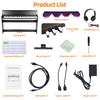 Bluetooth-compatible Piano 88-Key Digital with Triple Pedals & USB MIDI, Touch-Sensitive Keys, 88 Weighted Keys Headphone Jack, LED Screen,