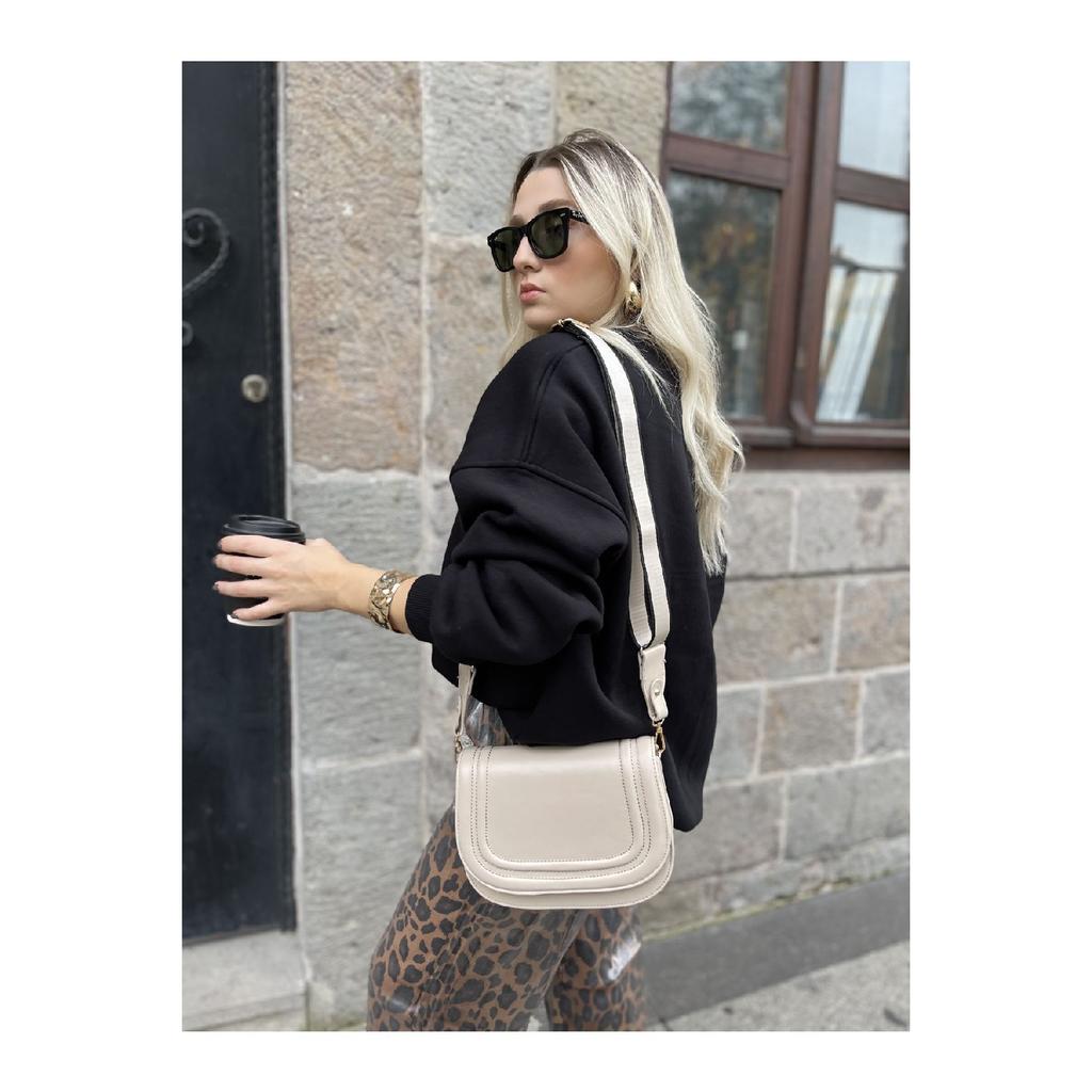 Women's Black Thick Crossbody Bag