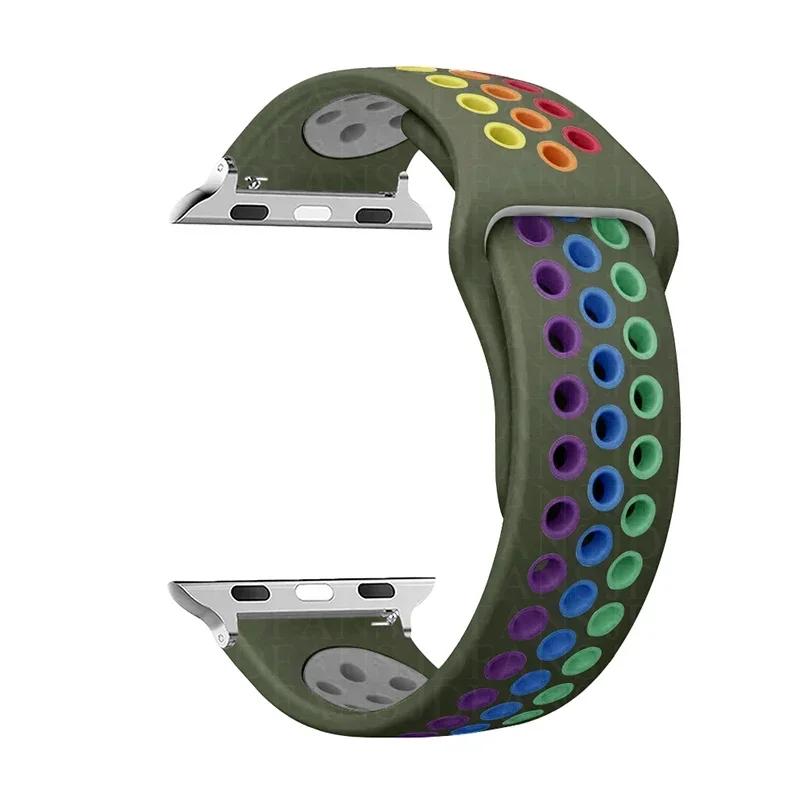 Спортивный ремешок-петля Для ремешка для Apple Watch Ultra 2 49 мм 44 мм 40 мм 41 мм 45 мм 42 мм 38 мм Силиконовый браслет для iwatch серии 9-8-7 6 5 4 SE