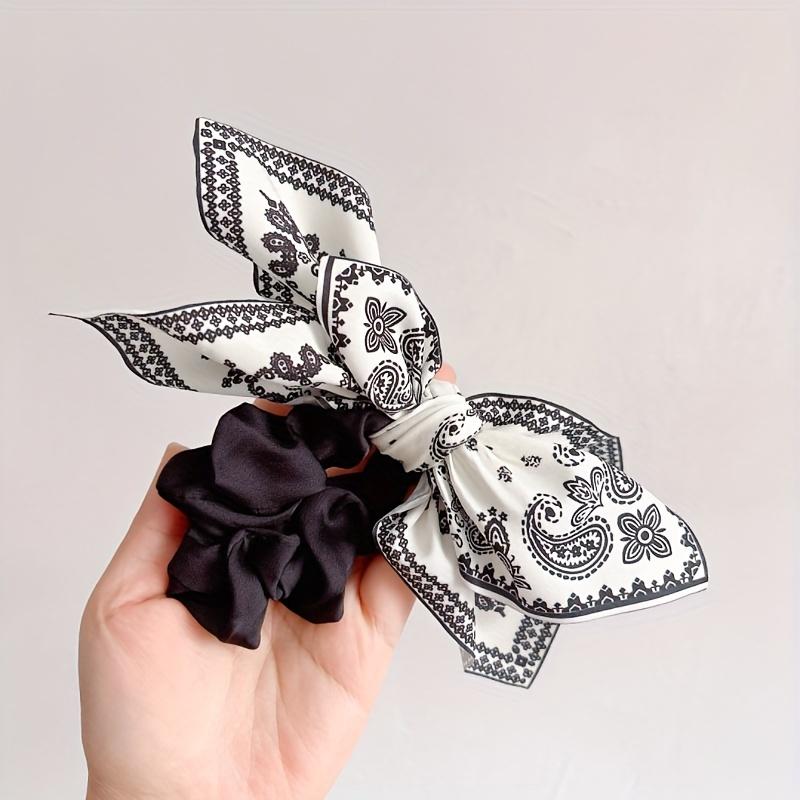 Elegant Retro Double - sided Cashew Flower Love Bow Hair Clip Temperament Print Fabric High-End Hair Accessories For Women