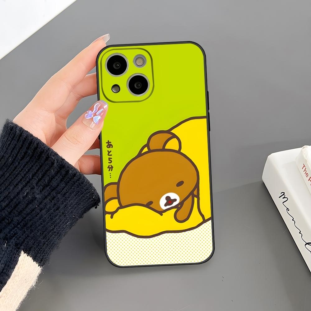 Милый чехол-медвежонок Рилаккума для iPhone 16 Plus 15 14 Pro Max 13 Mini 11 12 Xr X Xs 6 7 8 SE Plus Задняя крышка