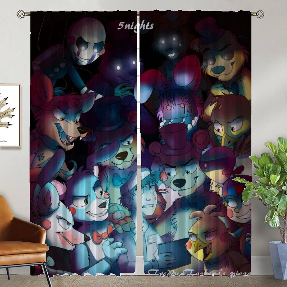 Элегантные шторы для гостиной Five Nights Home Interior Curtains 2 шт. Разделительные шторы Тюль для спальни Шторы