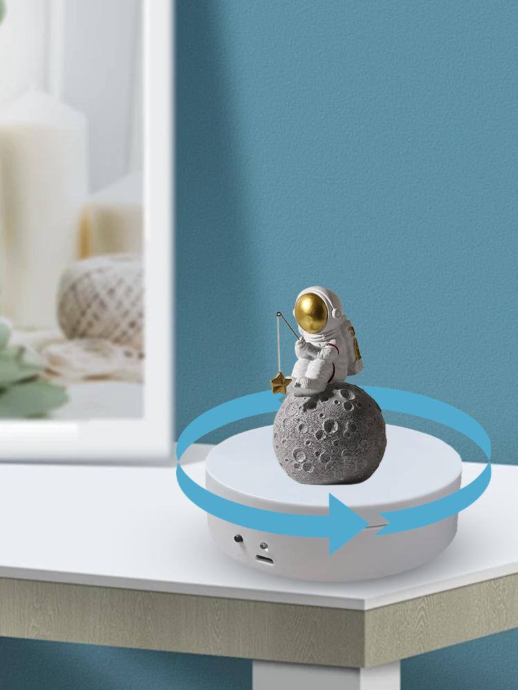 Электрический вращающийся столик 360 градусов, 12 см, автоматическая вращающаяся платформа, USB-зарядка/Работа от батарей, для прямых трансляций