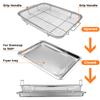 Baking Tray Oil Frying Baking Pan Stainless Steel Non-Stick Chips Basket Baking Dish Grill Mesh Square Frying Colander