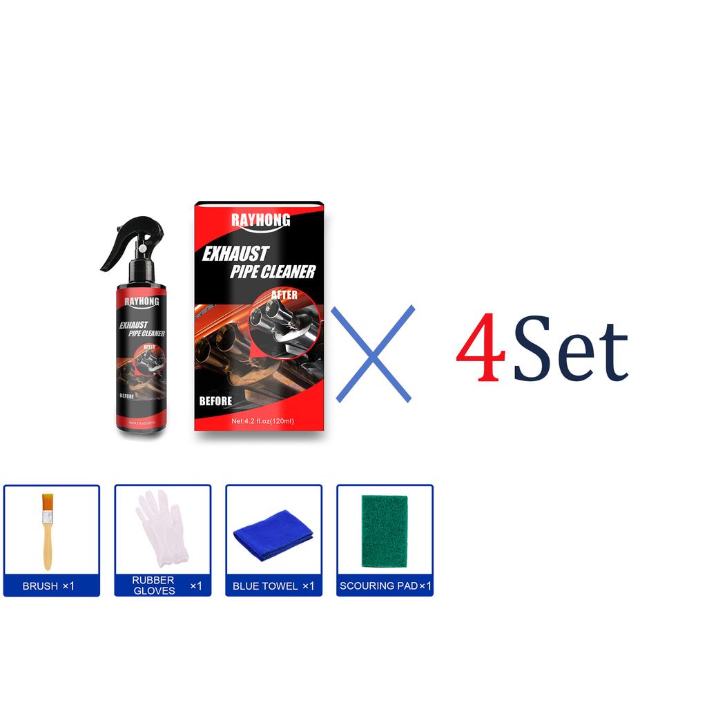 Car Exhaust Pipe Cleaner Metal Polish Rust Remover 120ml Kit Motorcycle Maintenance Tool Automotive Detail Spray Restore Shine