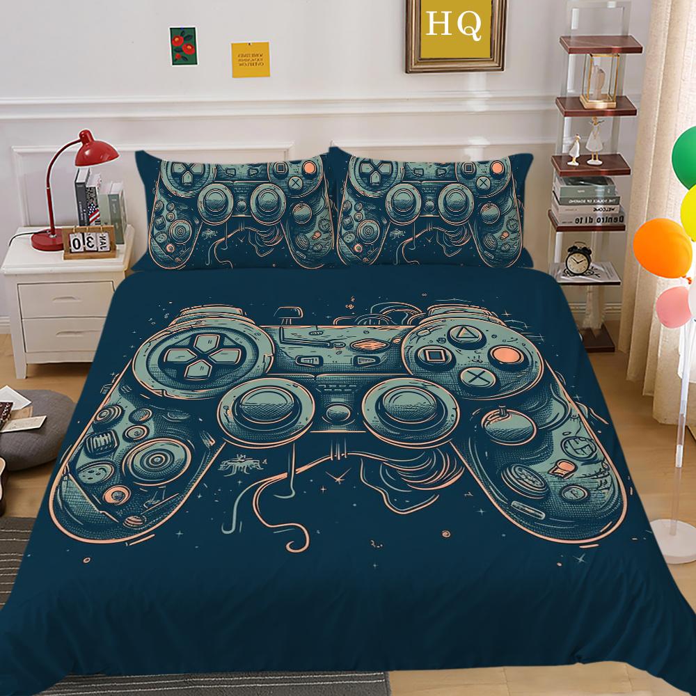 Мужские классные комплекты постельного белья с игровой ручкой и принтом, покрывало из полиэстера, покрывало размера «king size», роскошное постельное белье для дома