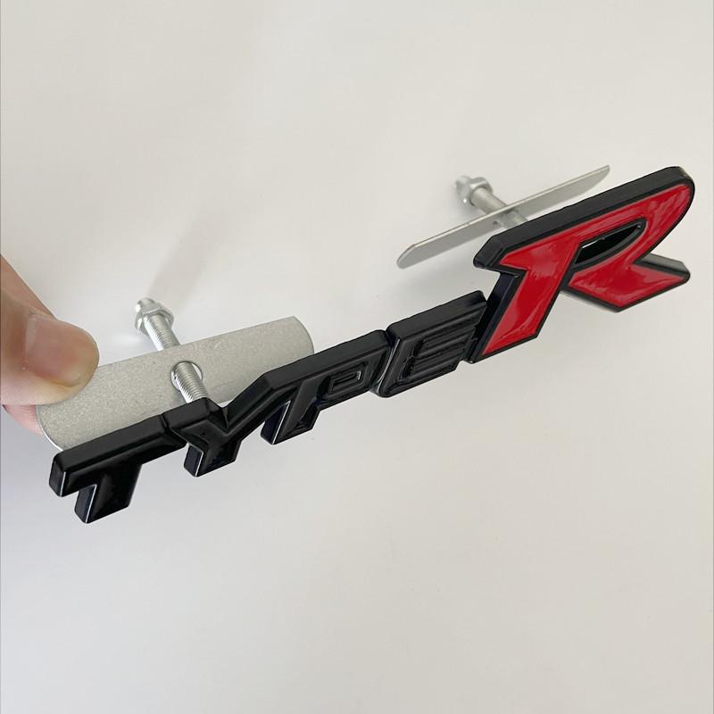 3D Metal Type R Logo Badge Car Front Grill Emblem For Honda Accord Civic FK2 FN2 EP3 Type S Type R Sticker Accessories