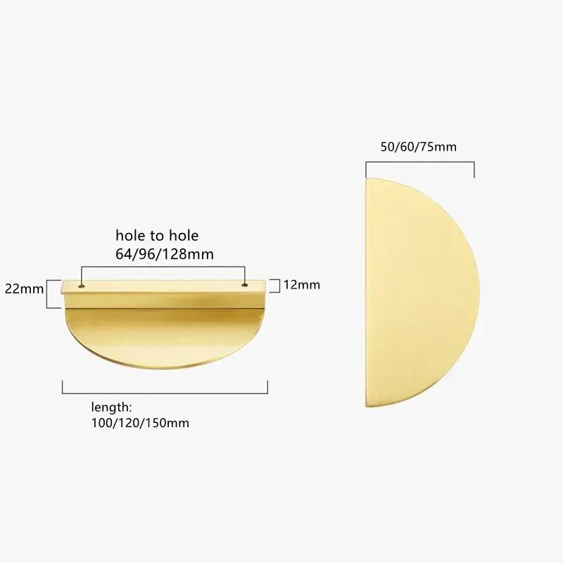 Ретро Медная круглая ручка Полукруглая ручка для шкафа Книжный шкаф Дверные ручки и ручки для шкафа Ящик для шкафа Черные серебряные ручки Латунь