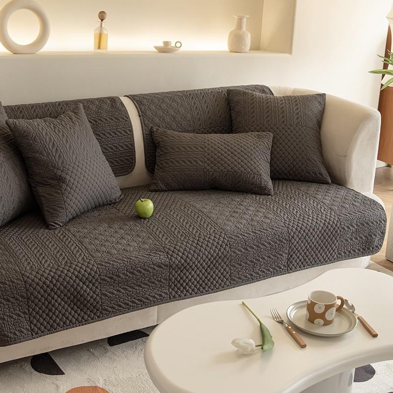 Minimalist All Cotton Anti Slip Retro Sofa Mat, Pure Cotton Sofa Cover, Sofa Towel, Seat Cushion, Cover Cloth