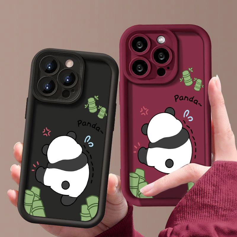 Милый силиконовый чехол с принтом панды для iPhone 16 Pro Max 15 14 13 12 11 Pro Max, противоударный, мягкий TPU чехол для телефона, чехол-фунда