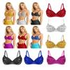 Women's Sequins Glitter Bra Top Adult Belly Dancing Party Club Wear Costumes Dancewear