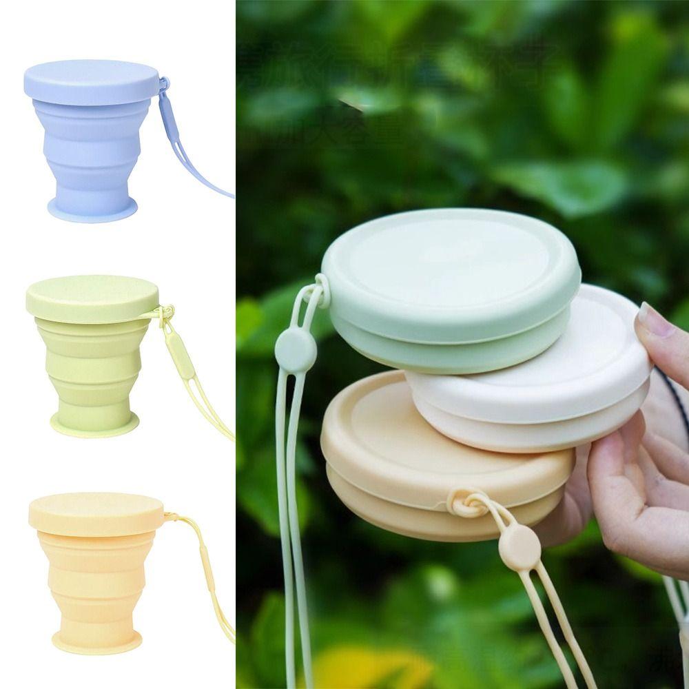200ML Foldable Water Cup Silicone Travel Collapsible Cup Mini Retractable Cup Picnic Hiking
