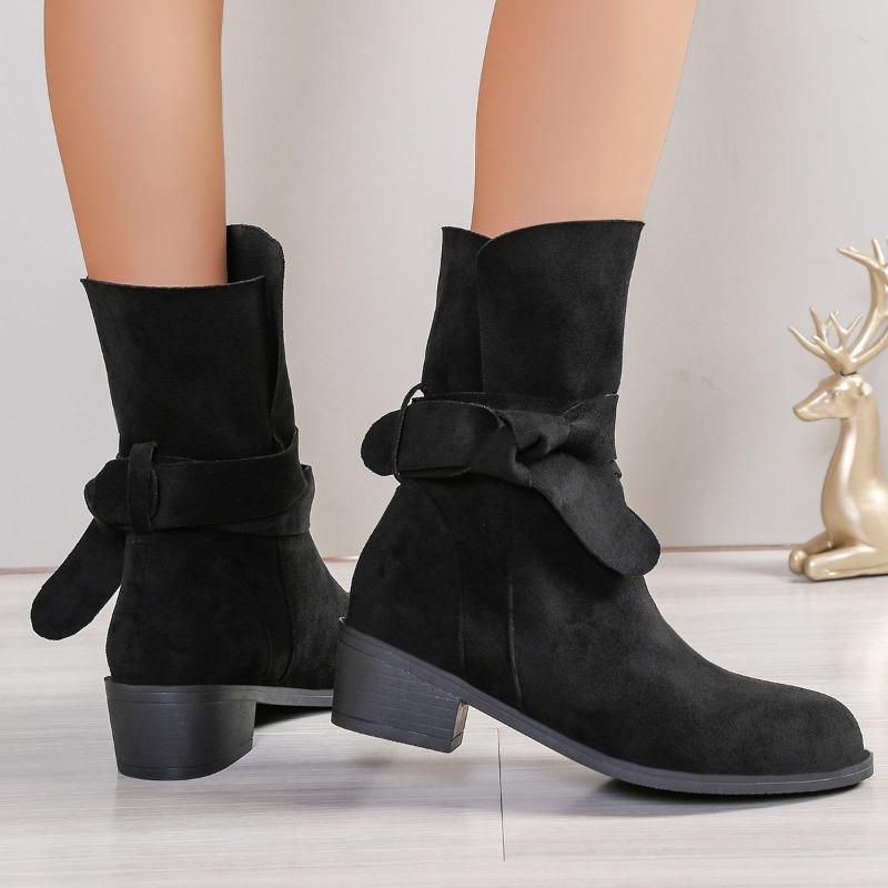 Sewing Ankle Modern Boots Square Heel Slip-on Ladies Shoes On Sale  Brand Spring/autumn Square Toe Low Heel Women's Boots