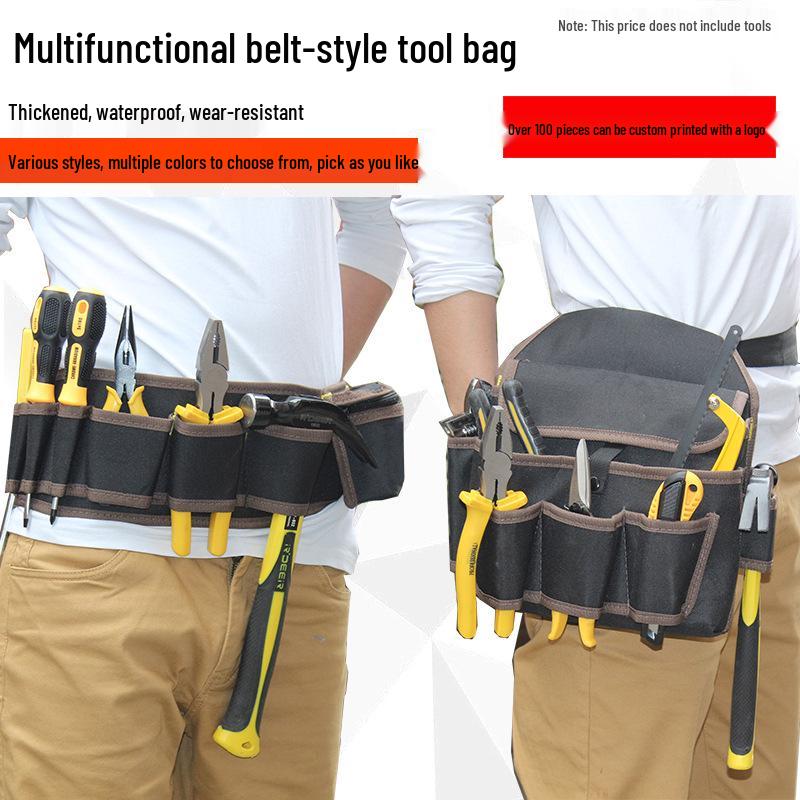 Утолщенная холщовая поясная сумка для мультиинструмента с большими и маленькими карманами для электриков