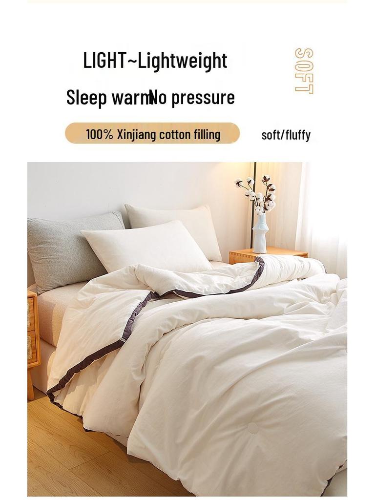 Толстое зимнее одеяло из хлопка Синьцзяна, теплое пушистое для всех сезонов - Односпальное и двуспальное размеры