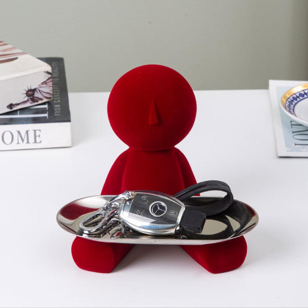 Легкая роскошь ветер бытовые украшения старший чувство рабочего стола флокирование ключ хранения кукла гостиная украшение домашний декор фигурка