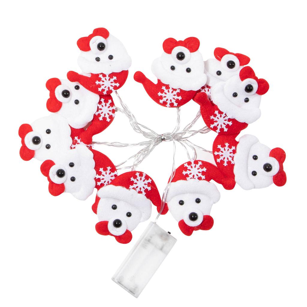 Christmas Decorative Santa Hat String Light, Santa Clause Hat 4.9 Feet 10 LEDs Battery Operated For Tree Ornaments Party Wreath Corner Decoration