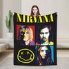 Плед Nirvana с принтом лица Качество Супер Мягкий Плед для дивана Плед для путешествий Осень Покрывало для кровати