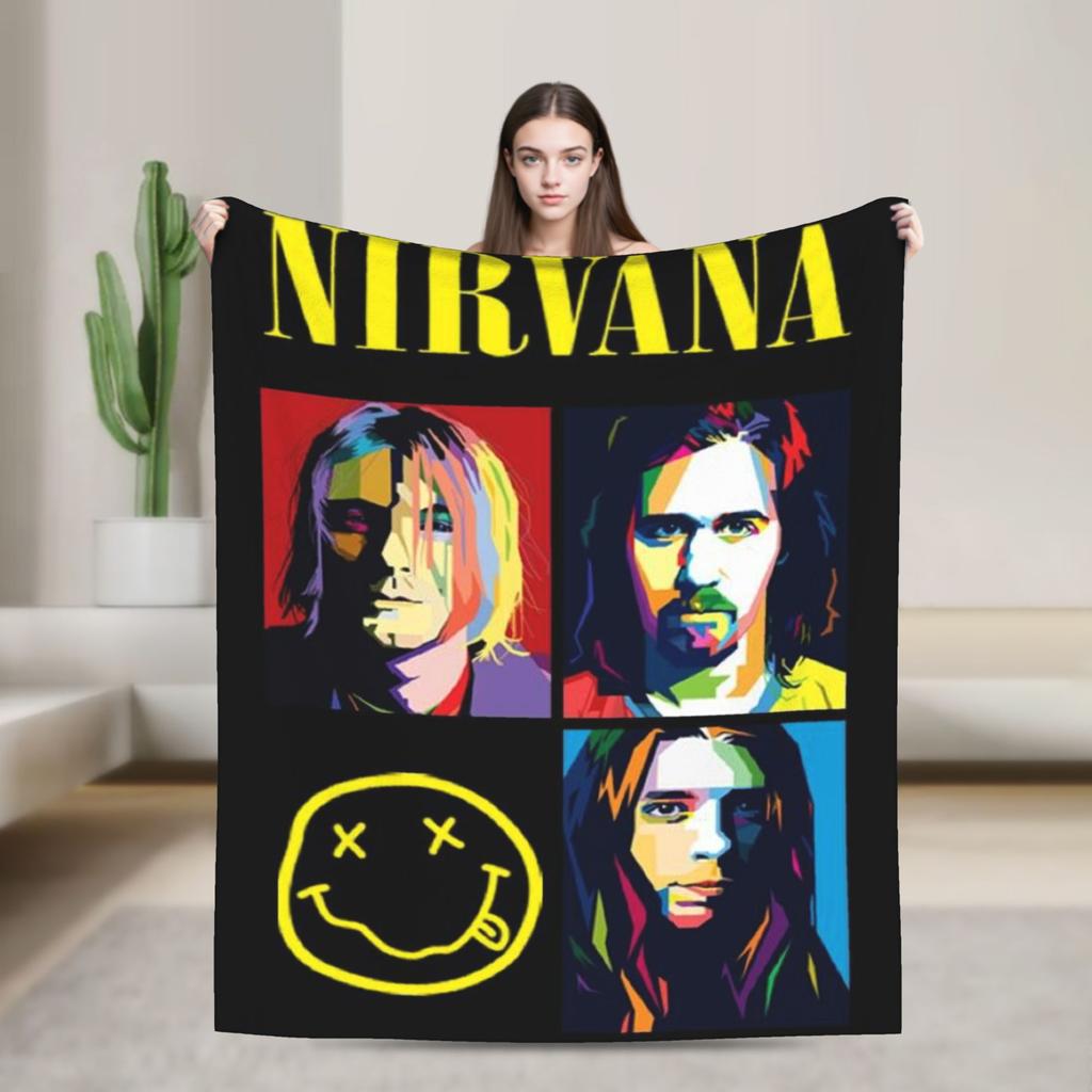 Плед Nirvana с принтом лица Качество Супер Мягкий Плед для дивана Плед для путешествий Осень Покрывало для кровати