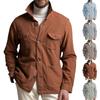 Men's Button Down Shirt Jacket Casual Long Sleeve Shacket Overshirts With Flap Pockets