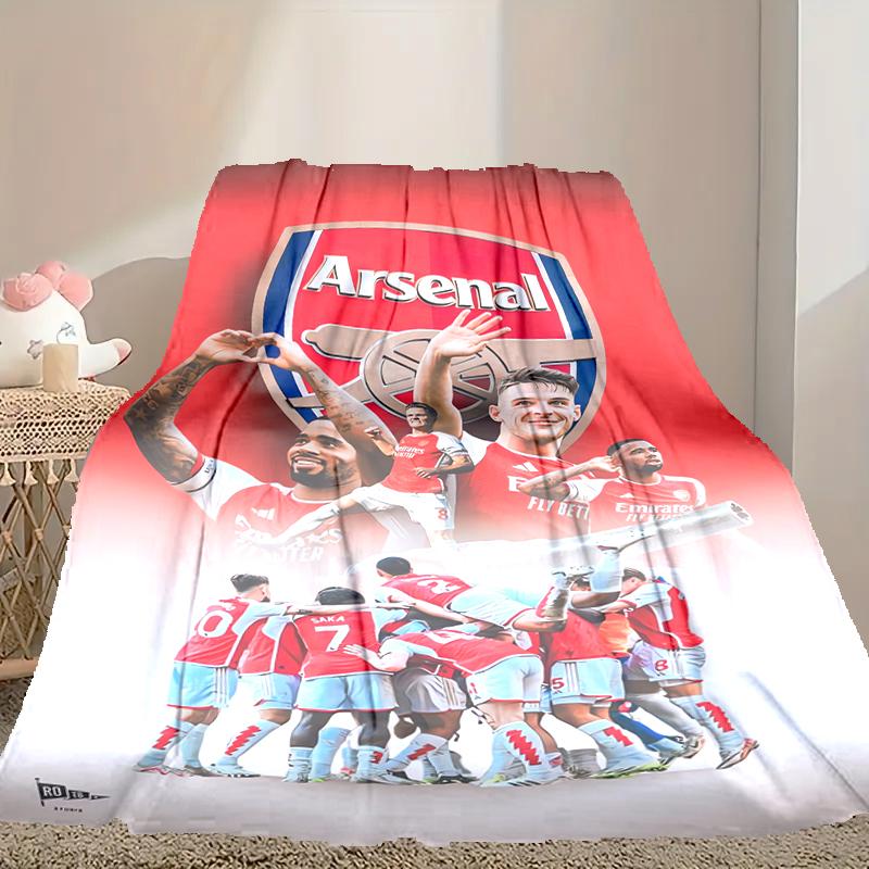 1pc Comfortable Home Print Throw Blanket, Football Club Blanket For Bed and Sofa Use, Special Present For Family