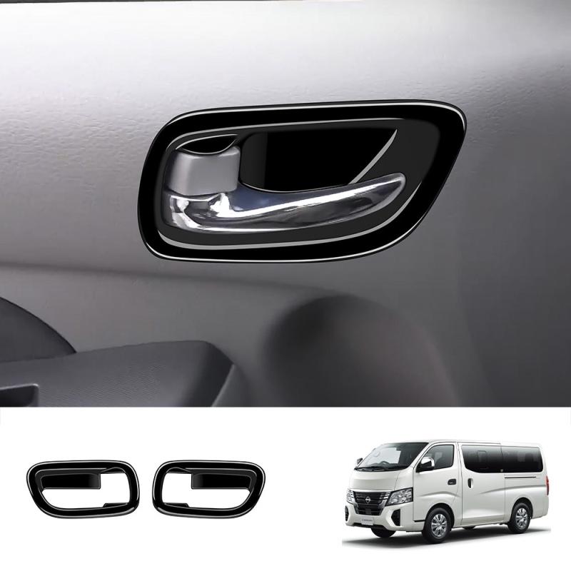 FOR NISSAN NV350 CARAVAN 2024 ABS Carbon fiber Car Inner Door Handle door Bowl cap Covers Trims Stickers Interior Accessories