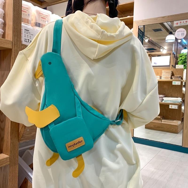 Очаровательная парусиновая сумка кроссбоди на грудь - Универсальный студенческий рюкзак и держатель для телефона