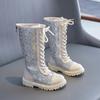 Girls Long Boots Back Zipper Girls Round Toe Leather Boots Children Trendy Platform Shoes