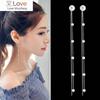 Fashion Crystal Simple Long Chain Earrings For Women Hanging Pearl Metal Cable Drop Earring Minimalist Jewelry Brinco Bijoux