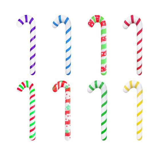 Надувные шары в виде леденцов для рождественских украшений. Большие леденцы с красно-белой полоской для Рождества, для дома, улицы, праздничного двора, бассейна, пляжа.