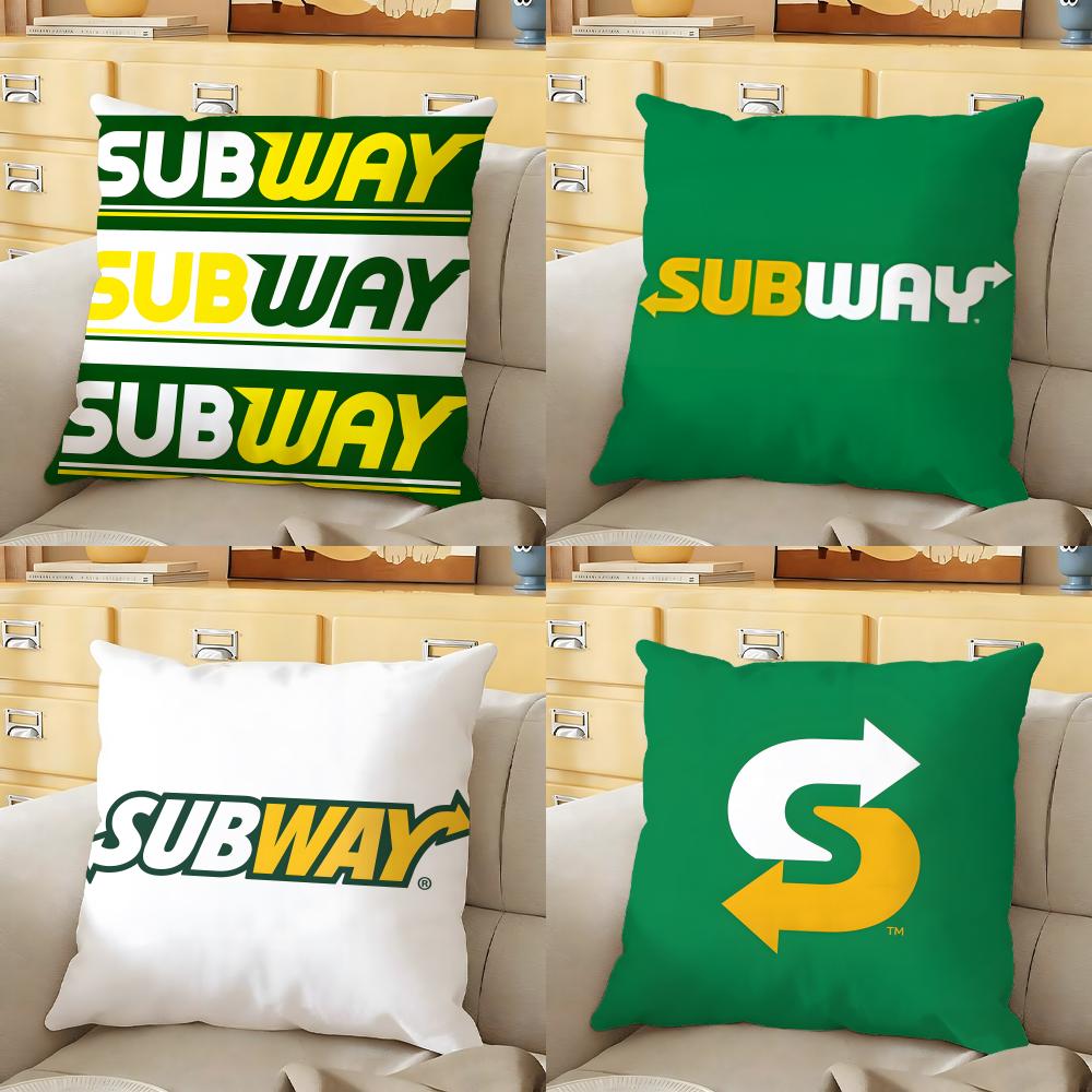 SSubway Cushion Cover Soft Durable Reversible Pillow Cover Home Car MultiScene Daily Comfort Pillowcase