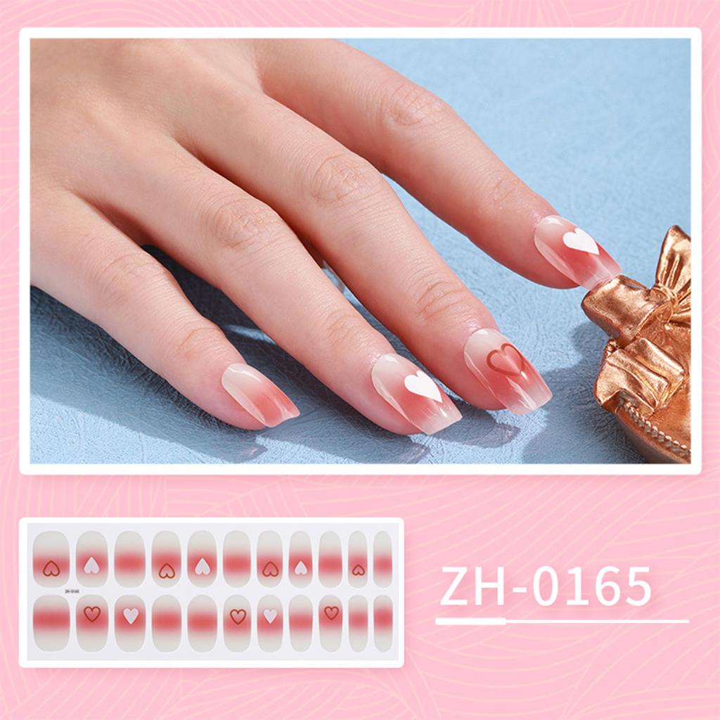 22 Finger Manicure Stickers Nail Polish Film Nail Stickers 5D Bronzing Waterproof Adhesive Nails Summer Hybrid