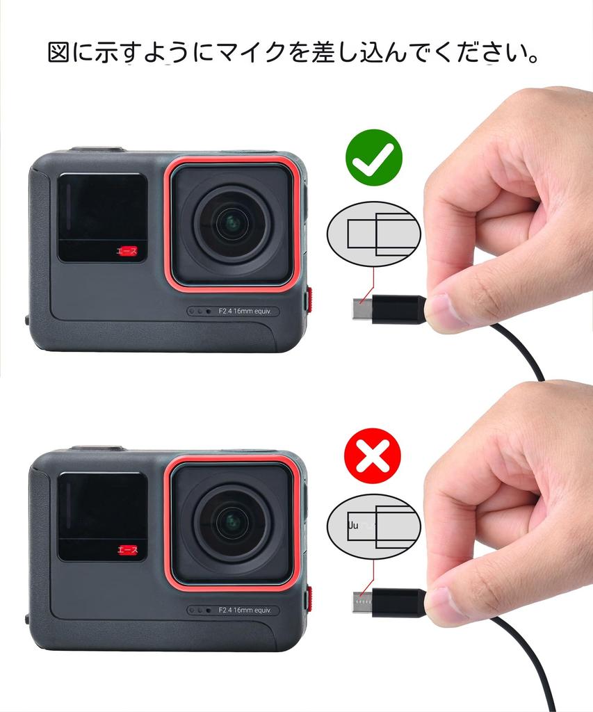 UKATOF Insta360 Ace Neck Clip Microphone for Insta 360 Ace Recording Type C Interface Pro2/Ace Pro/Ace