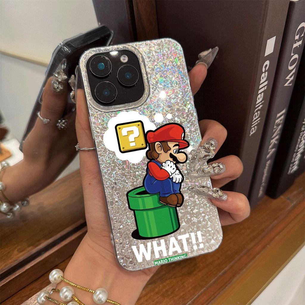 Case for iphone XR 11 15 12 13 14 XS Max 17 Pro 18 Pro Max 16 Plus Air Cartoon Thinking Character Shattered Airbag Shockproof Cover