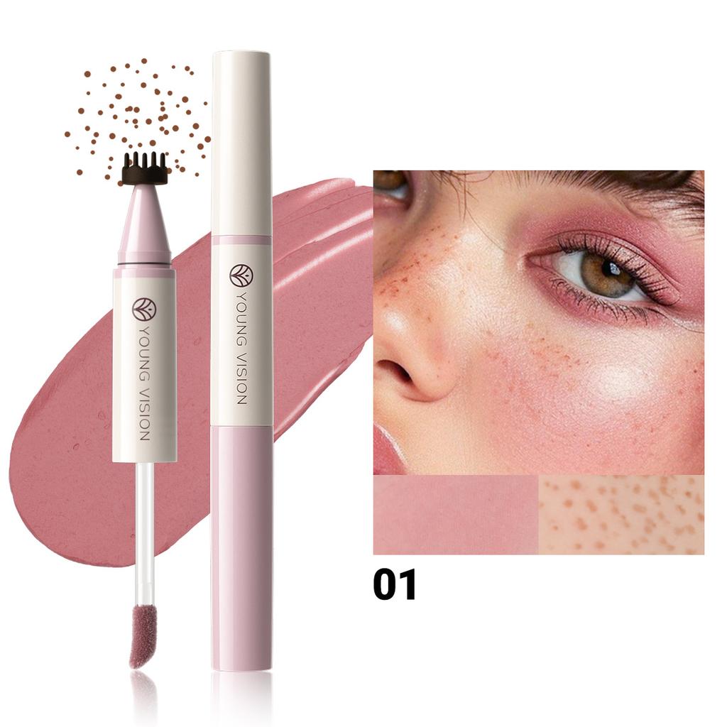 YOUNG VISION Водостойкий и потостойкий карандаш для румян и веснушек 4-в-1 с 4 оттенками