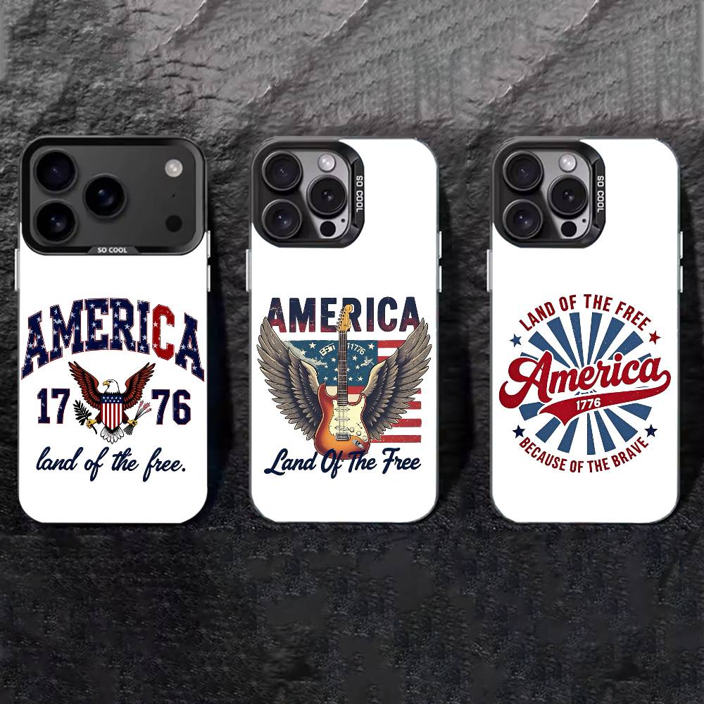 American Flag Phone Case Phone Case For iPhone 17,16,15,14,13,12,11 Plus,Pro Max,XS,Colored silver phone case