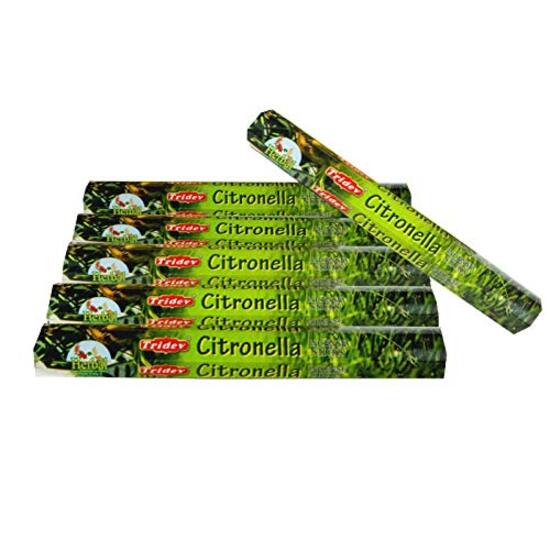 Благовония Tridev Agarbatti Citronella | Серия Hexa | Аромат | Религиозные | 6 упаковок * 20 г для пуджи/богослужения
