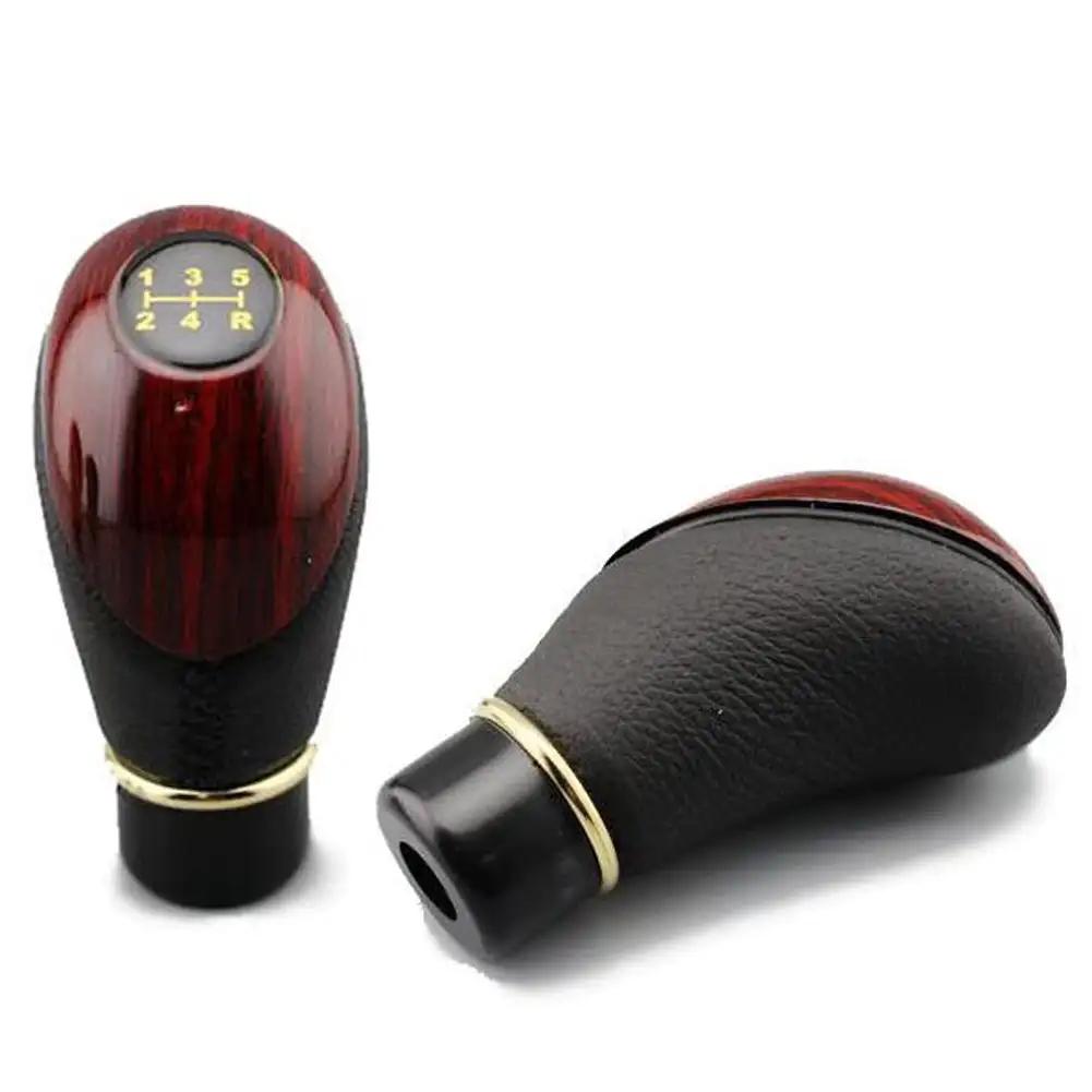 Универсальная автомобильная ручка переключения передач, деревянная искусственная кожа, автомобильный грузовик, 5-скоростной рычаг, ручная ручка переключения передач, автомобильные аксессуары