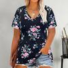 Женская повседневная рубашка с коротким рукавом и V-образным вырезом, свободный летний блузка, базовый пуловер для работы, вечеринки, отпуска, офиса, дома