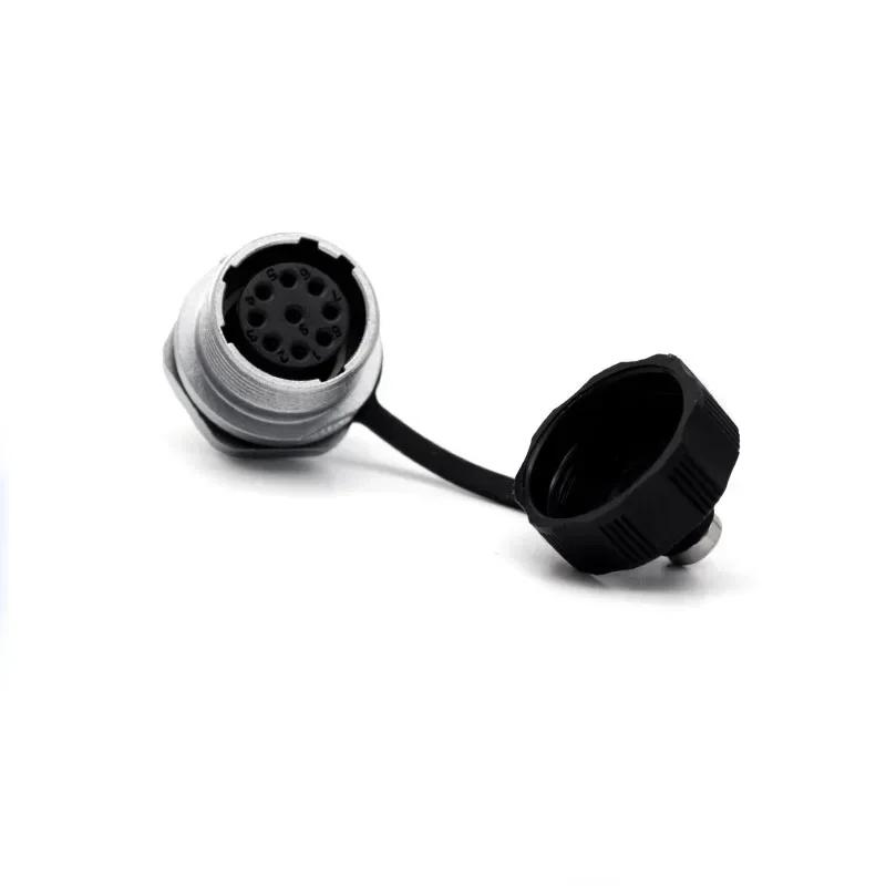 WEIPU WS16 TQ+ZM LED Light M16 Electrical Avaition Connector 2 3 4 5 7 9 10 Pin Adapter Male Plug Female Socket Rear Nut Seat