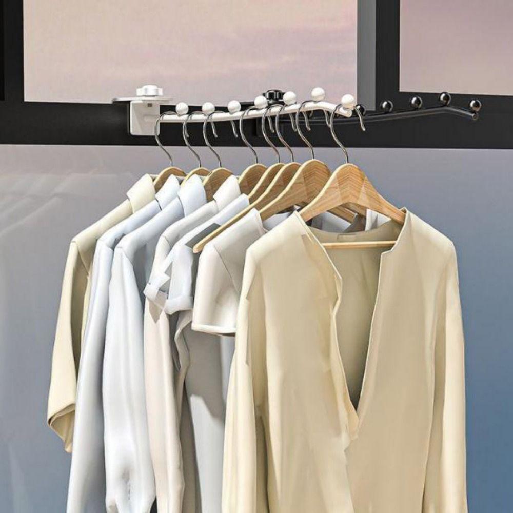 Iron Wall Mount Clothes Hanger Adjustable Clothes Storage Hangers Clothes Drying Rack Dormitory