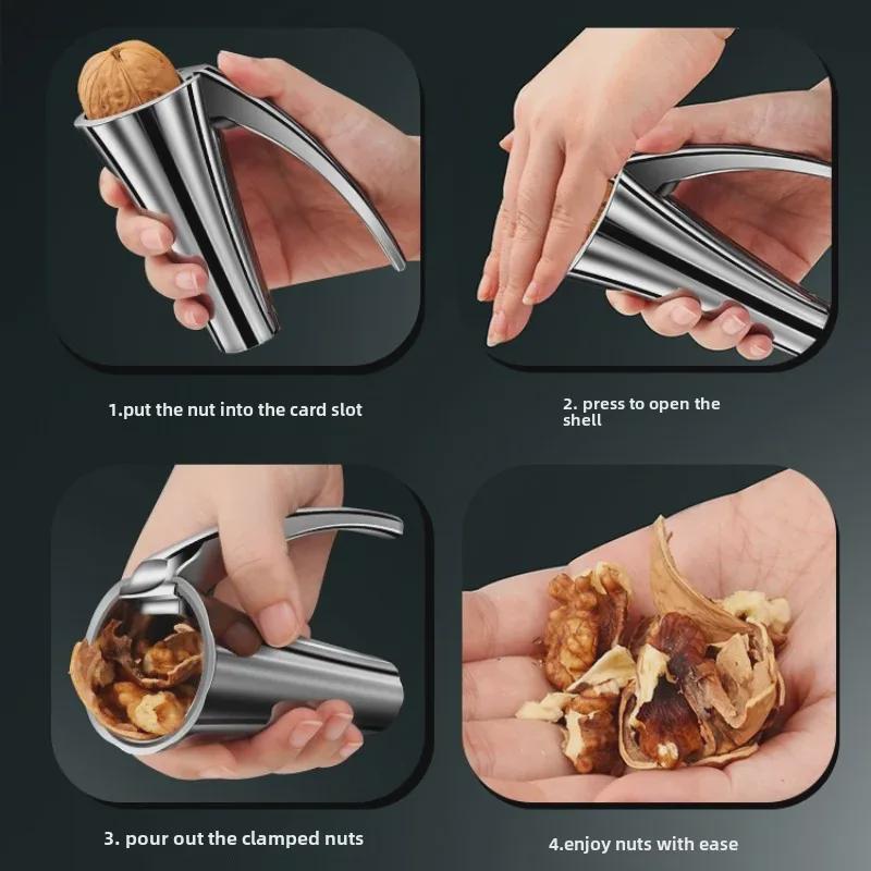 Zinc Alloy Vertical Nutcracker: Pine Nut and Hazelnut Shelling Tool